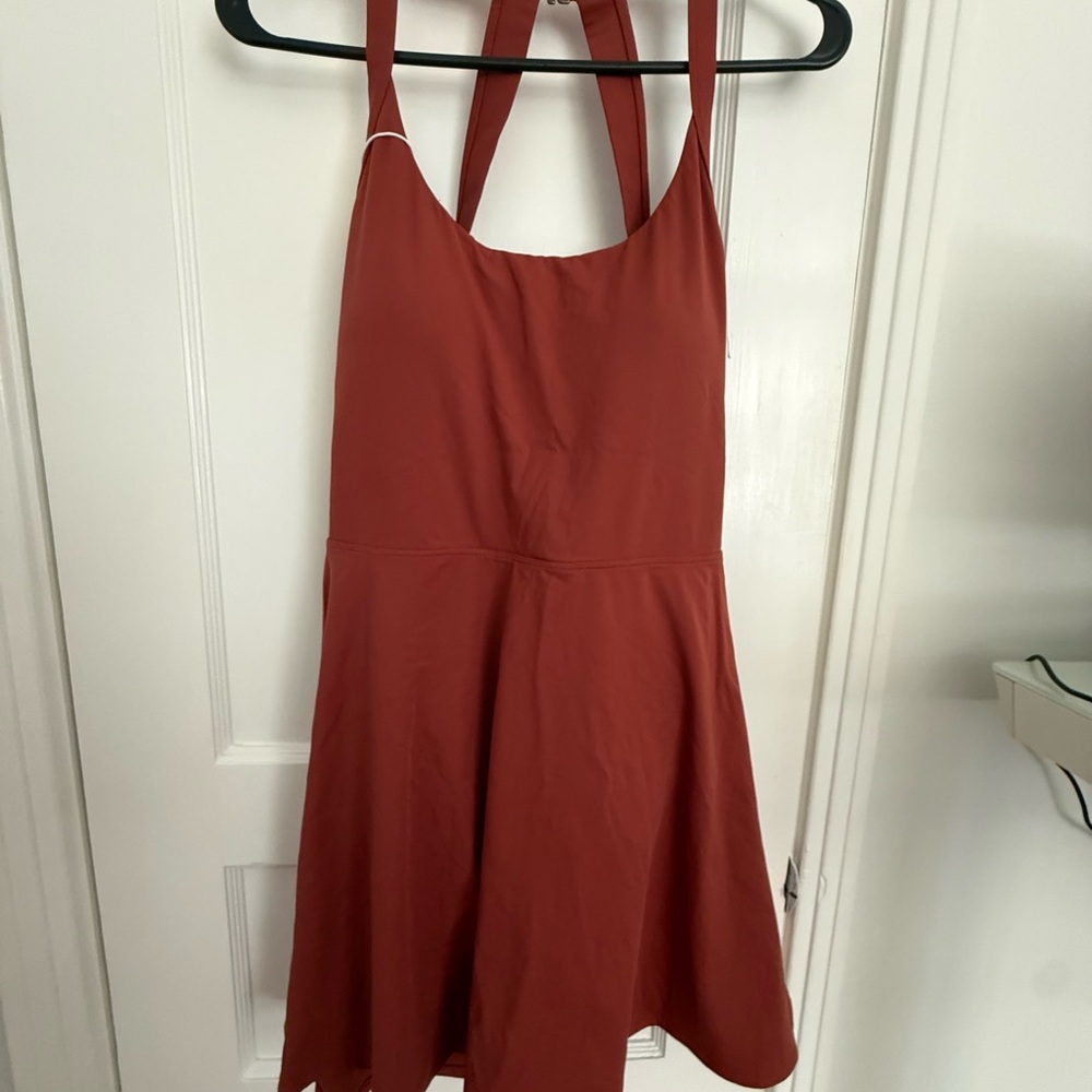 HALARA Rust Red Sleeveless Racerback Dress